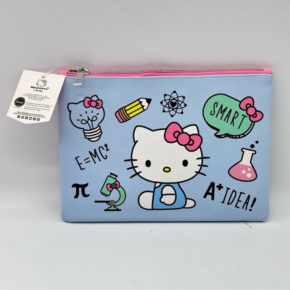 Sanrio Hello Kitty and Friends Large Pencil Pouch Bag (HK Science Rules Blue) - Picture 2 of 5